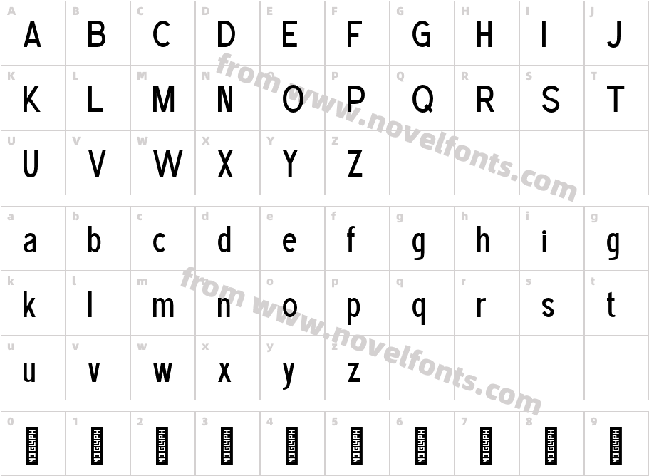 Brade Demo Font RegularCharacter Map