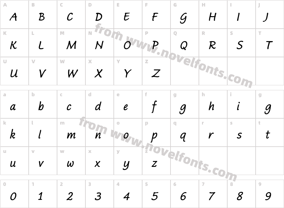 Bradley Texting Pro Sm Bd ItCharacter Map