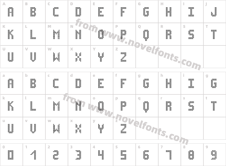 Ledsitex StCharacter Map