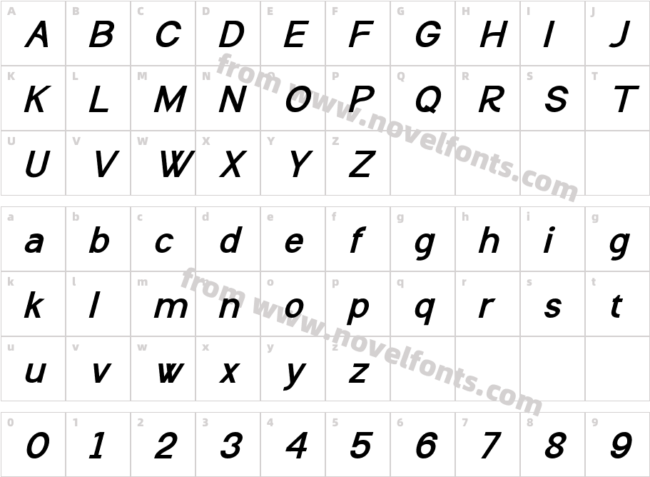 Brake ObliqueCharacter Map