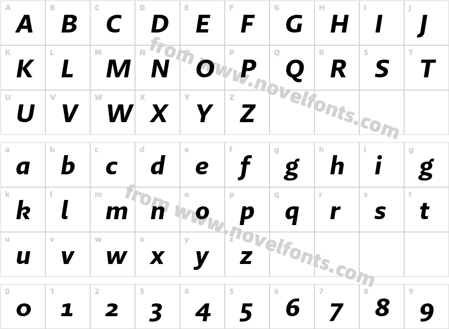 Brando Sans Bold ItalicCharacter Map