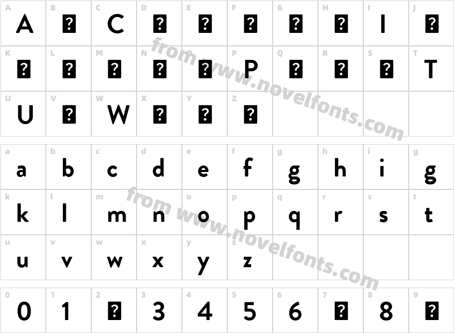 Brandon Grotesque Web BoldCharacter Map