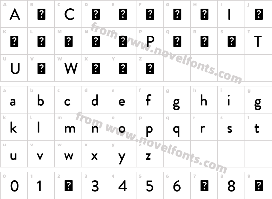 Brandon Grotesque Web MediumCharacter Map