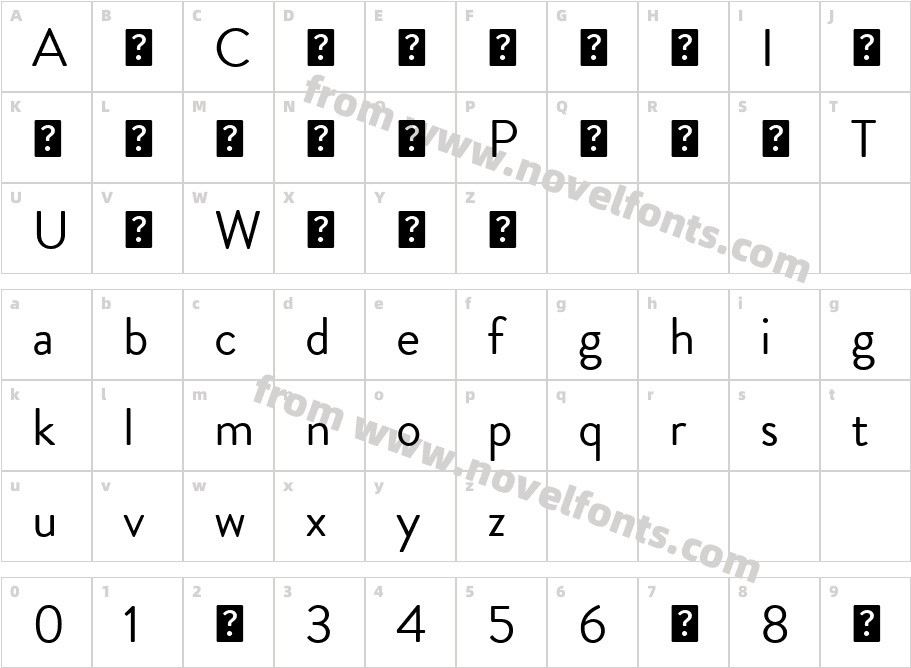 Brandon Grotesque Web RegularCharacter Map