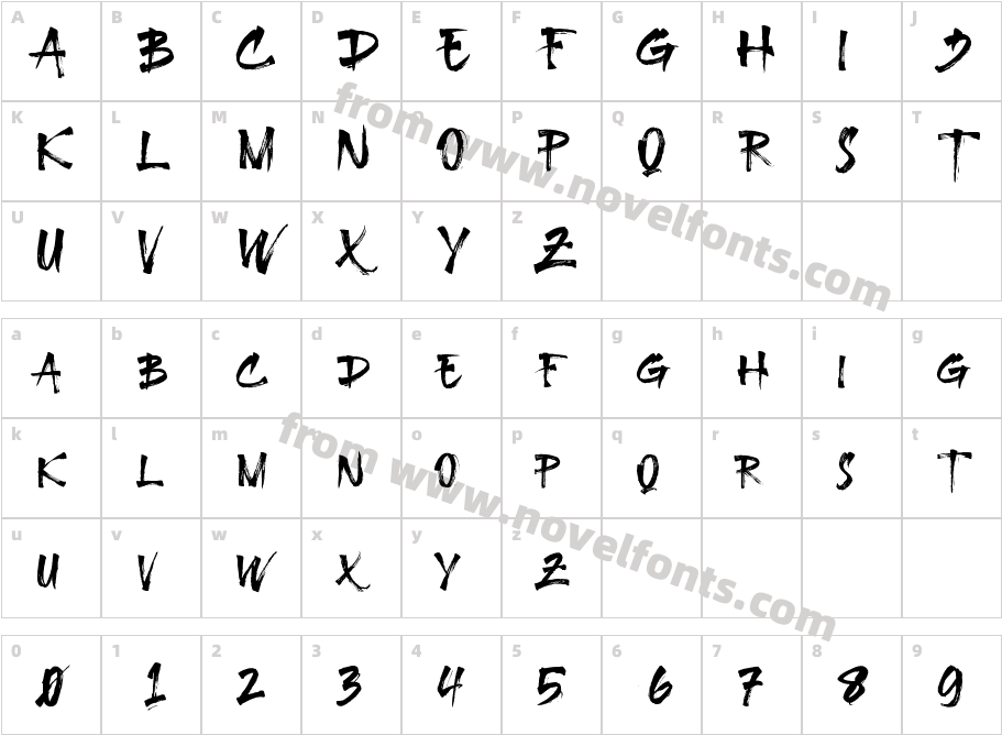 Brassken RegularCharacter Map