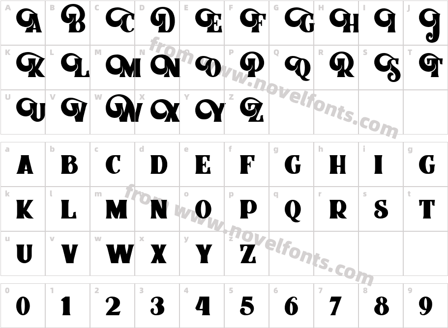 Braton Composer RegularCharacter Map