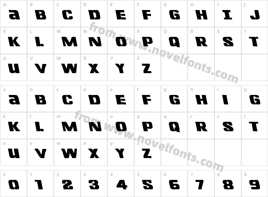 Left Hand Luke LeftalicCharacter Map