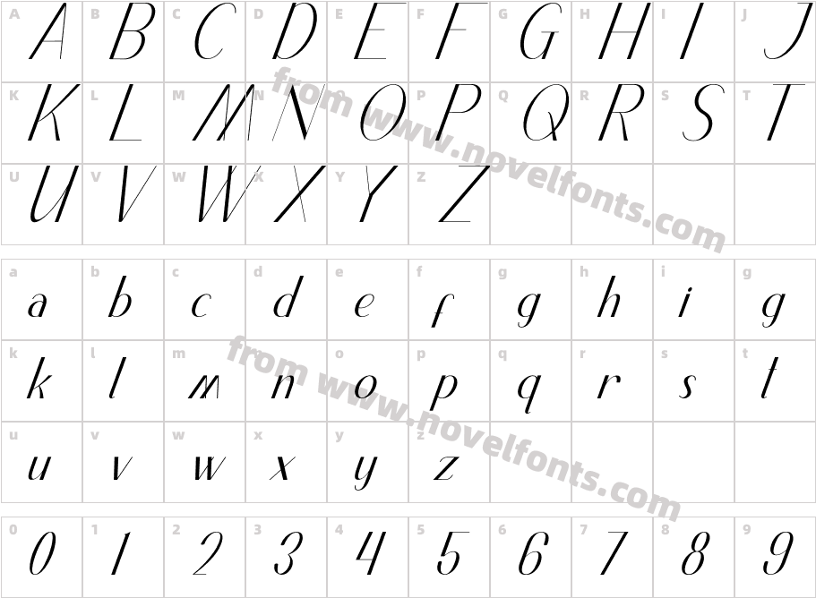 Brayden Mccoy Italic CondensedCharacter Map