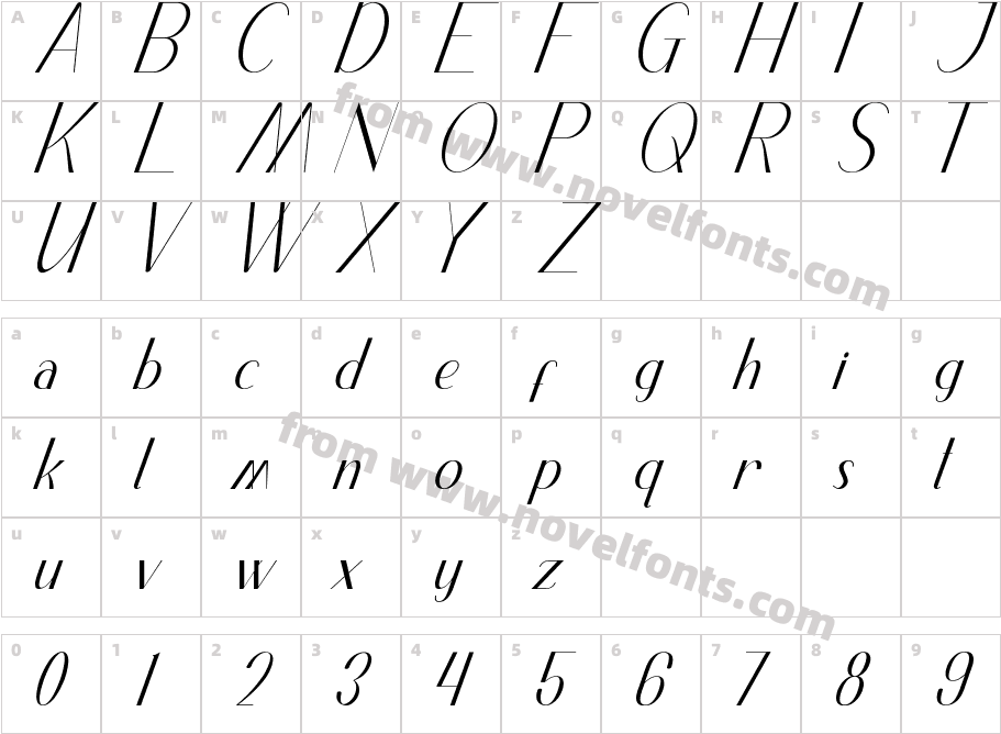 Brayden Mccoy Italic CondensedCharacter Map