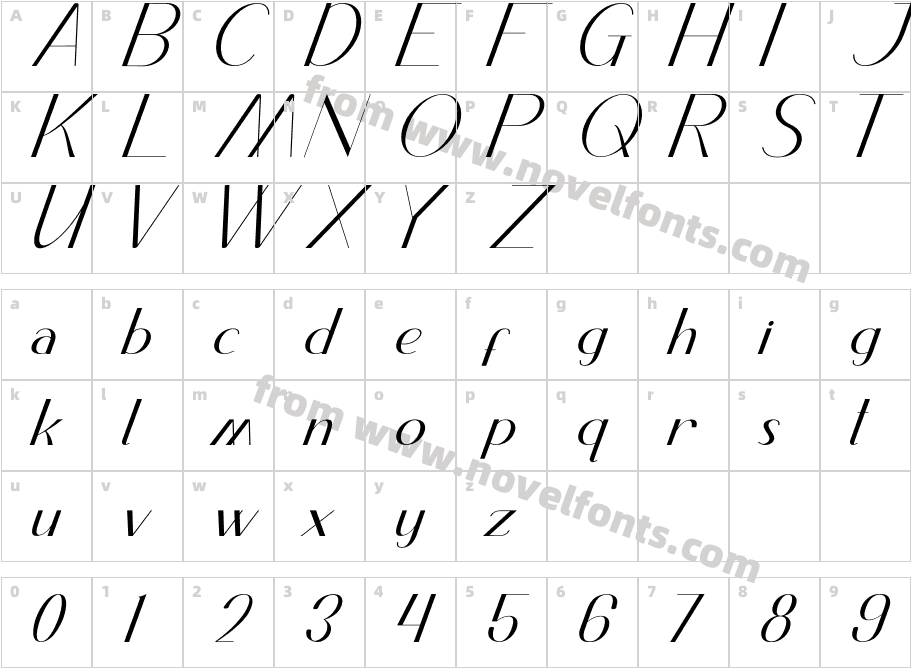 Brayden Mccoy ItalicCharacter Map