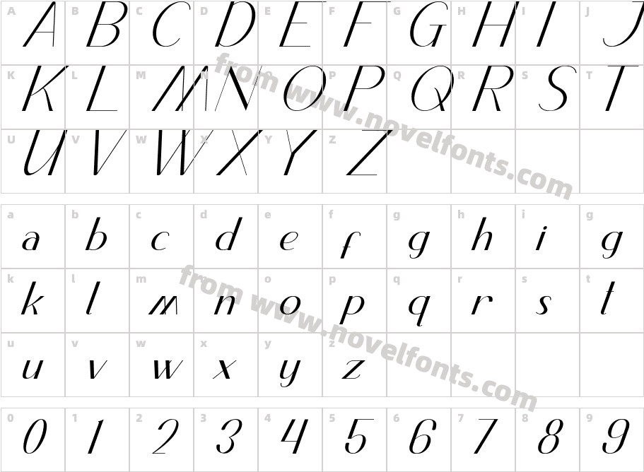Brayden Mccoy ItalicCharacter Map