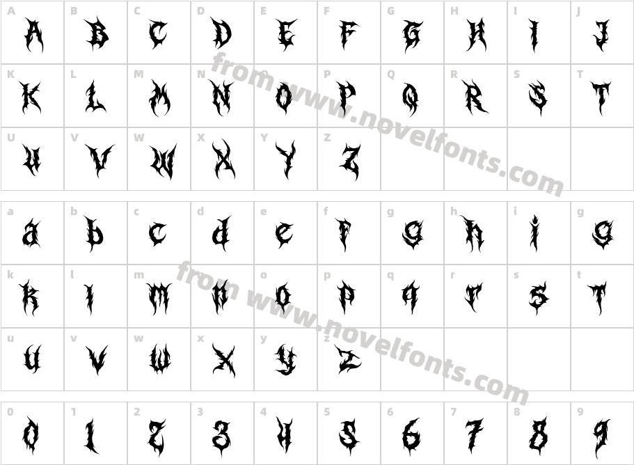 Break Gothic RegularCharacter Map