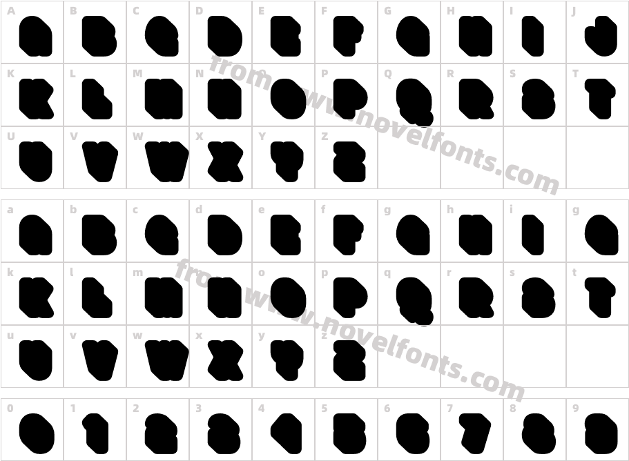 Brenson Charlotte Sans ShadowCharacter Map