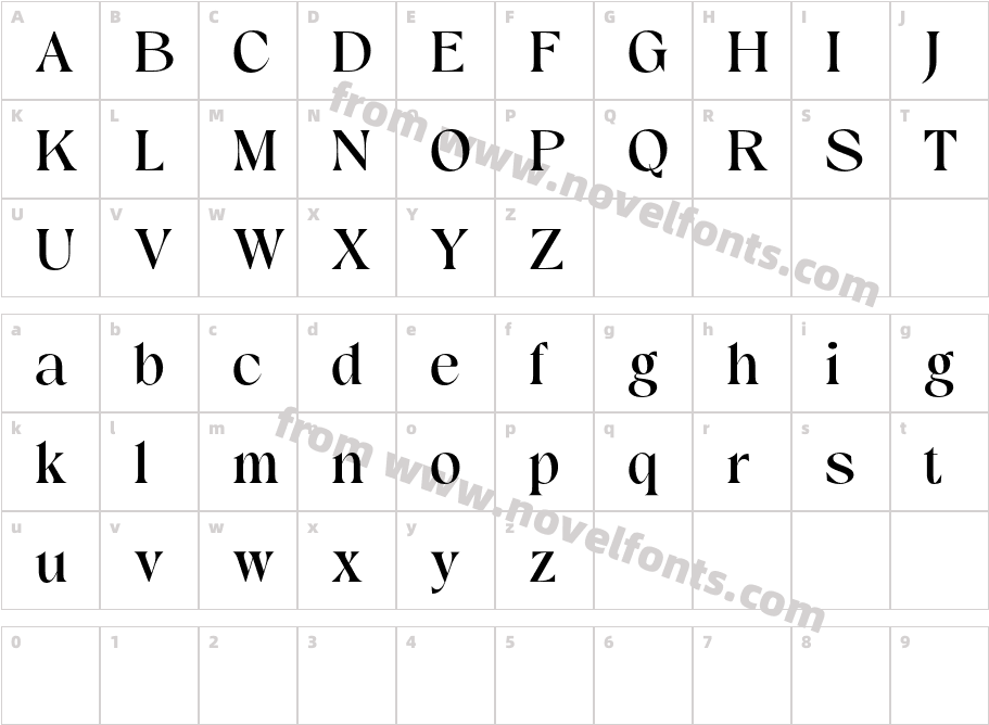 Briallen Demo RegularCharacter Map
