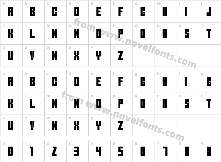 Brick Sans BoldCharacter Map