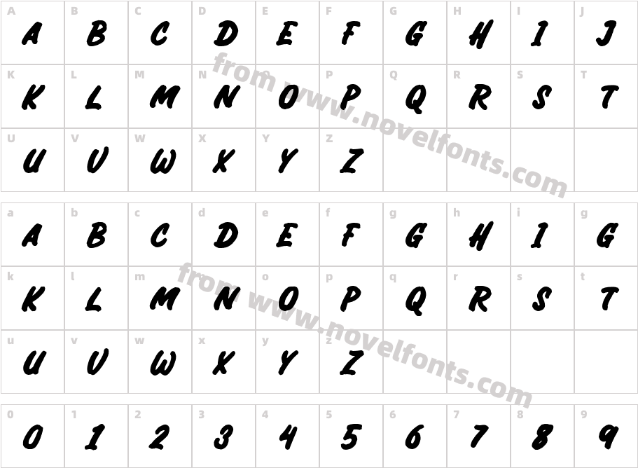 Bricktoms RegularCharacter Map