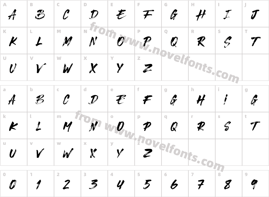 Bridgers BrushCharacter Map