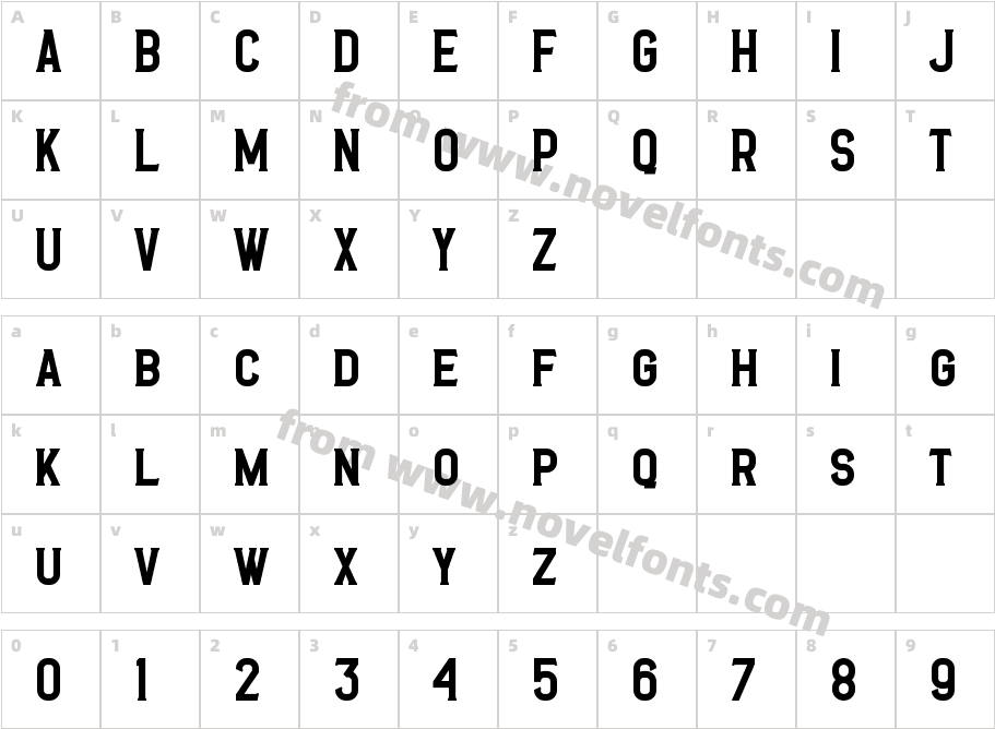 Bridgesone BoldCharacter Map