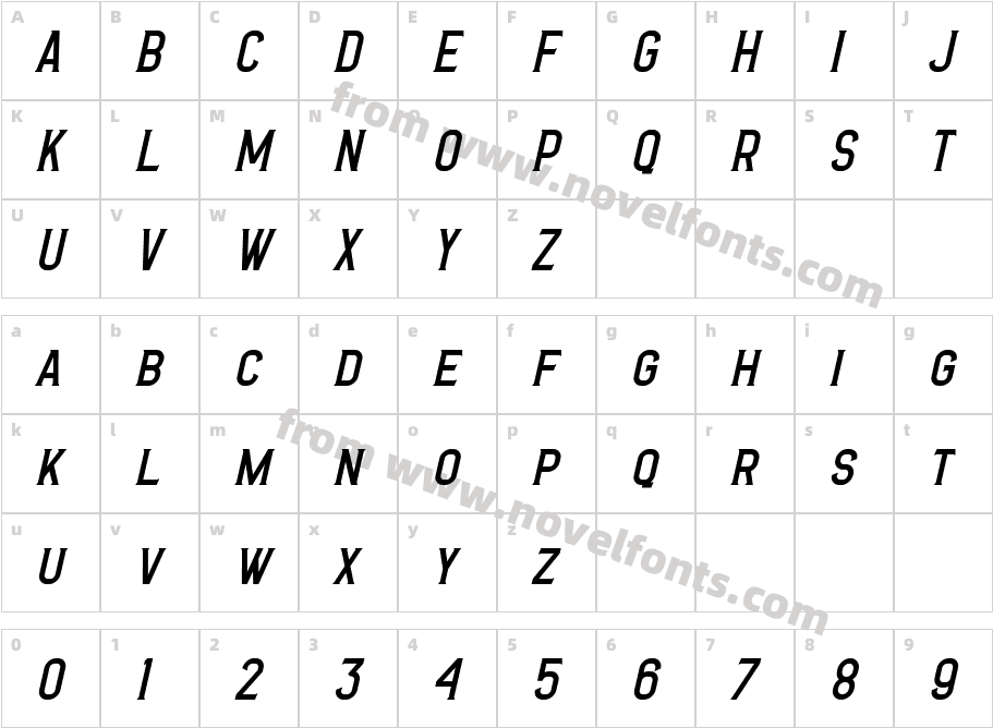 Bridgesone ItalicCharacter Map