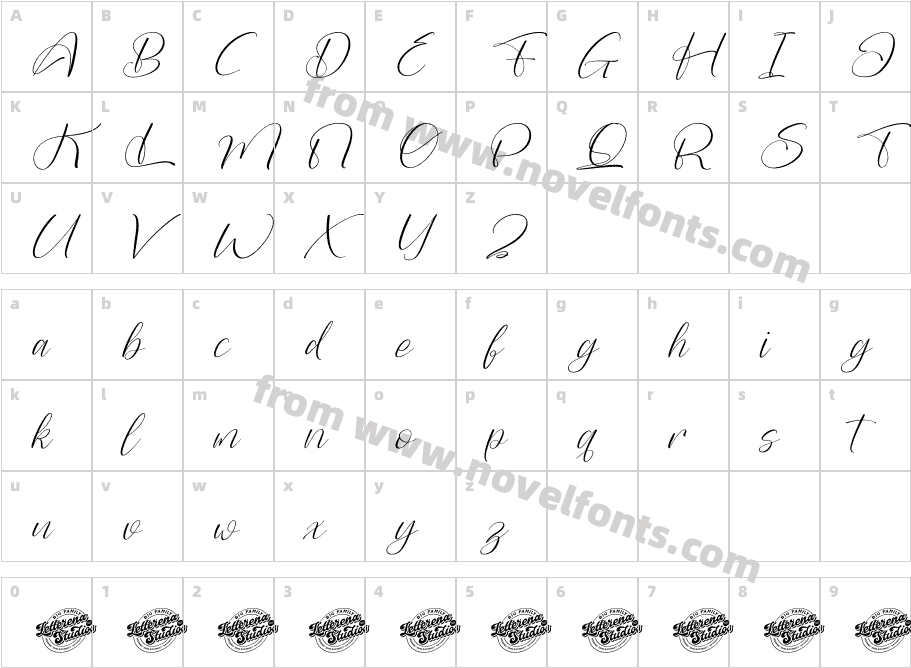 Brigatta Franky DEMO VERSION ItalicCharacter Map