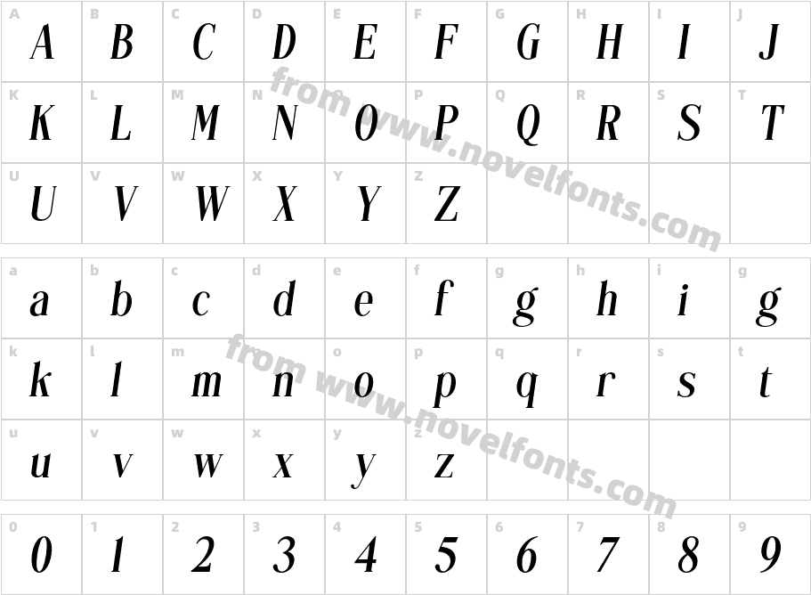 Brigesta Italic ItalicCharacter Map