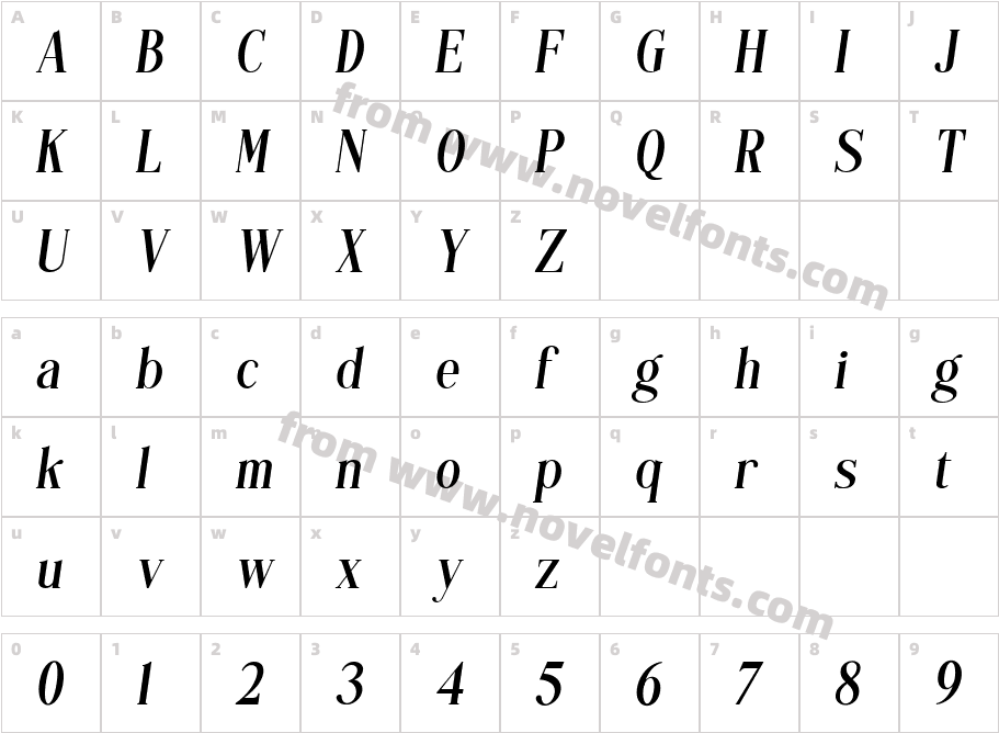 Brigesta Italic ItalicCharacter Map