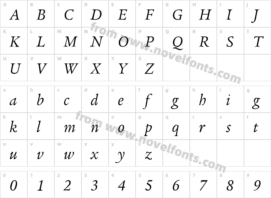 Legacy Serif ITC TTCharacter Map