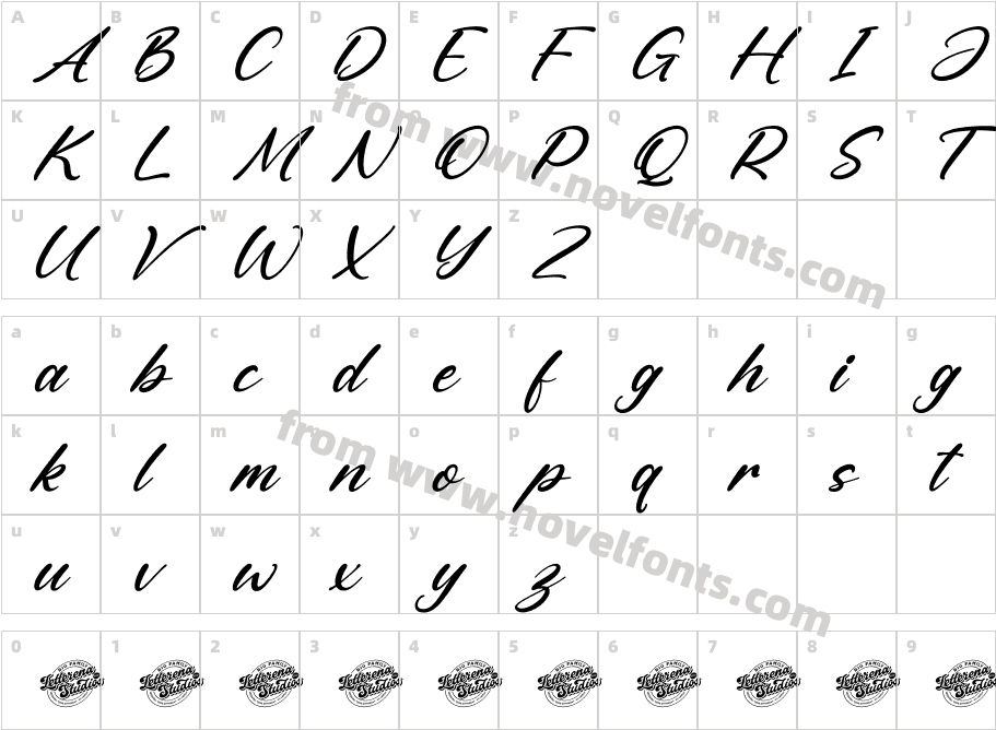 Bright Mystic Italic DEMO VERSI ItalicCharacter Map
