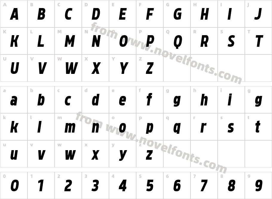 Brilk Sans Black ItalicCharacter Map