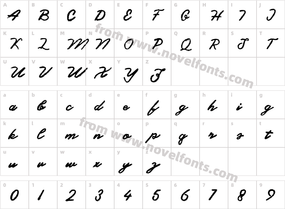 Brissanya RegularCharacter Map