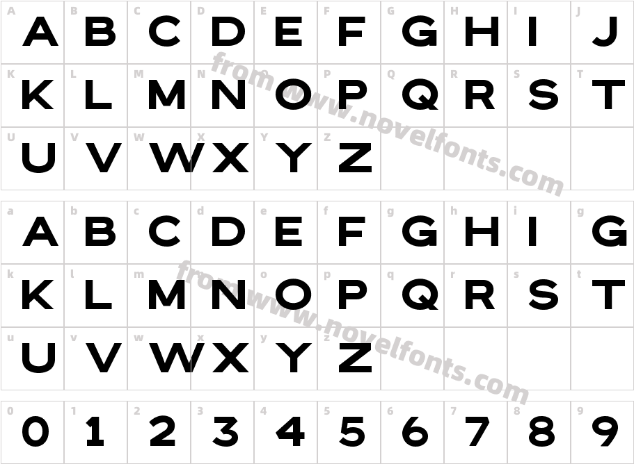 Bristone BoldCharacter Map