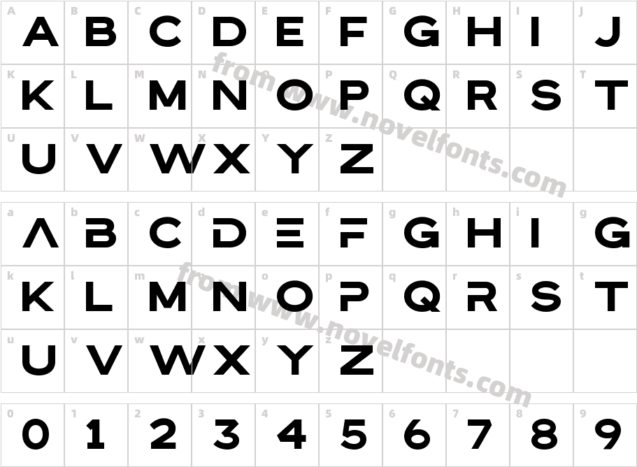 Bristone DisplayCharacter Map