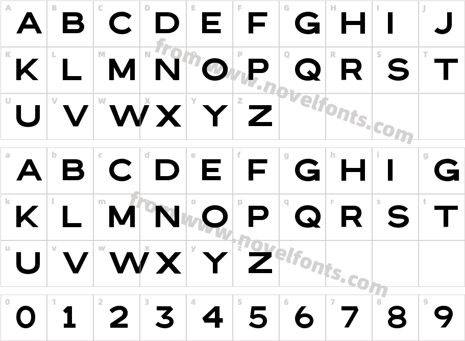 Bristone MediumCharacter Map