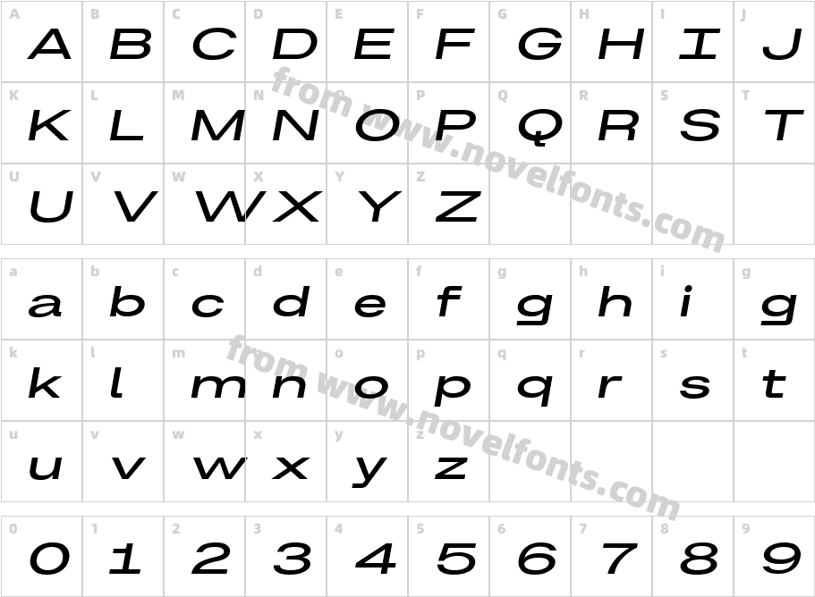 Britanica Extra Bold Expanded ItalicCharacter Map