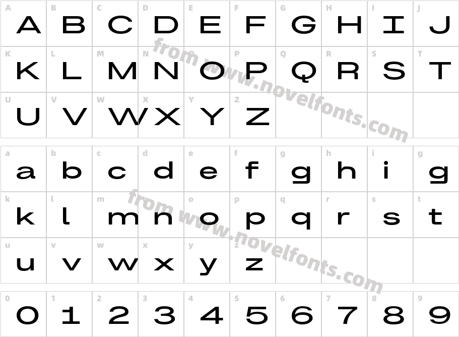 Britanica Extra Bold ExpandedCharacter Map