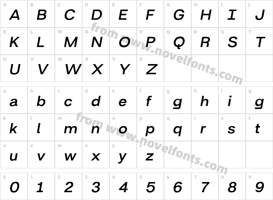 Britanica Extra Bold ItalicCharacter Map