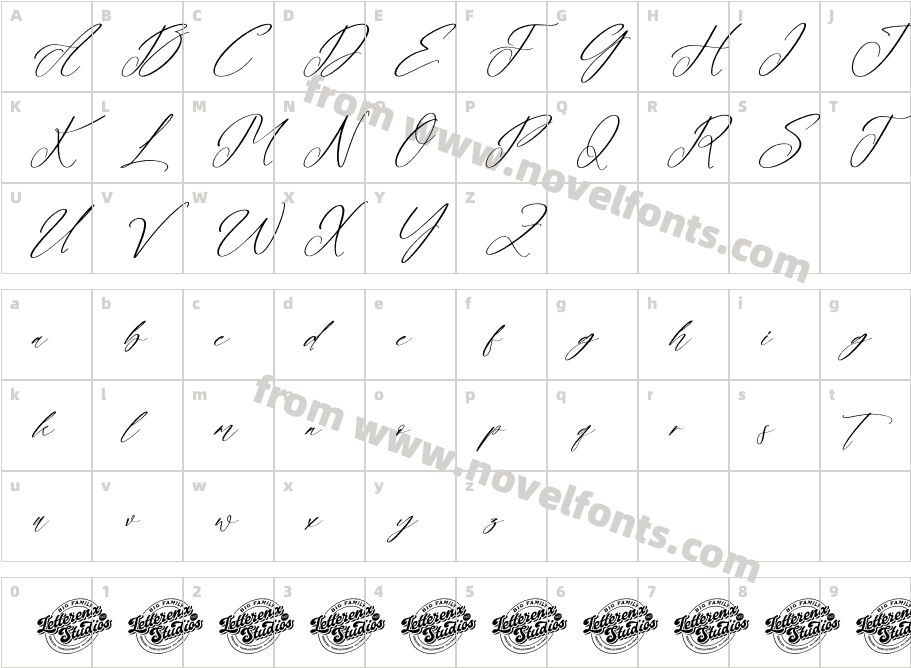 Brittany Glostime DEMO VERSION ItalicCharacter Map