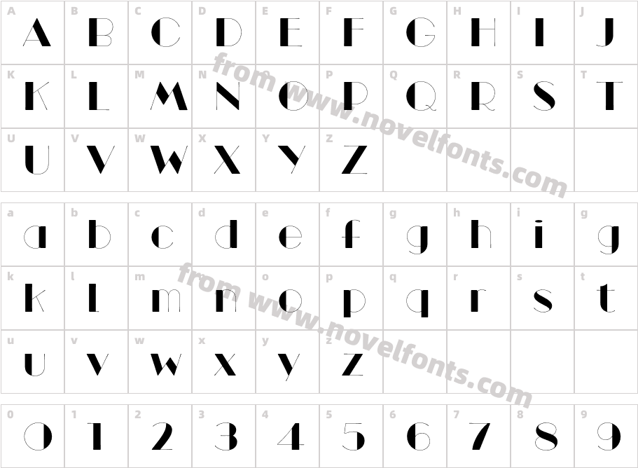 Broadacre Hairline 3Character Map