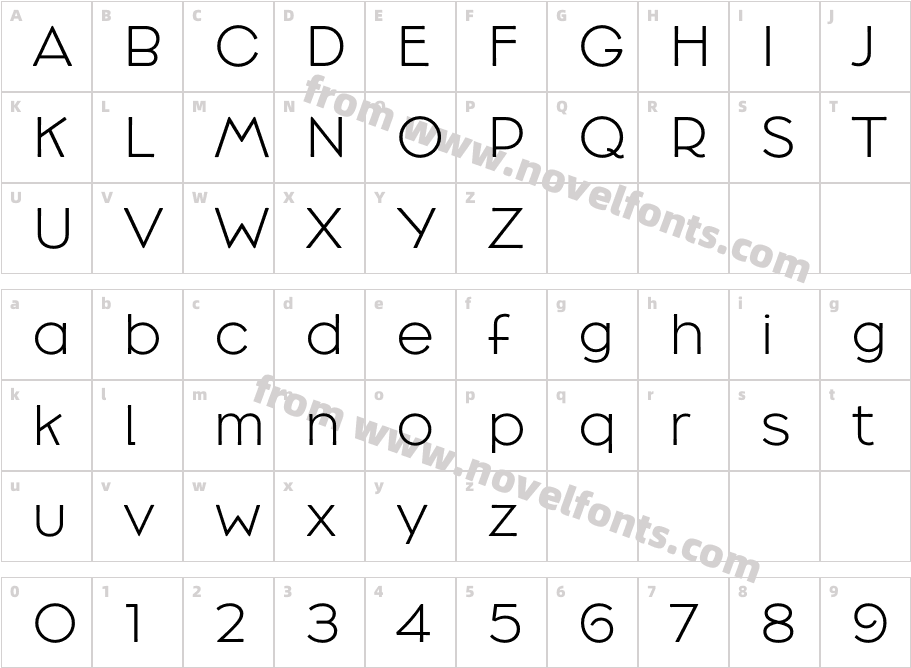 Broadacre Light 0Character Map