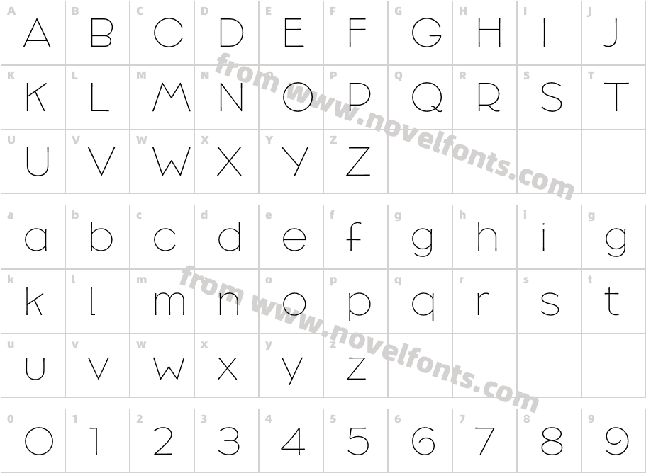 Broadacre Thin 0Character Map