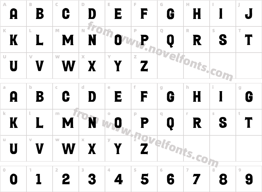 Broadley SerifCharacter Map
