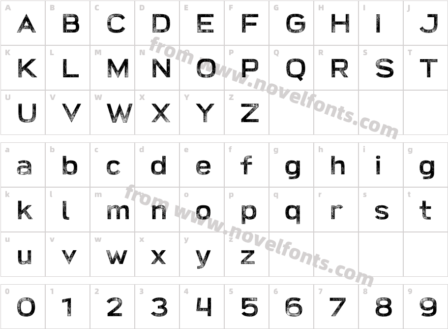Broadwell Extra DistressedCharacter Map