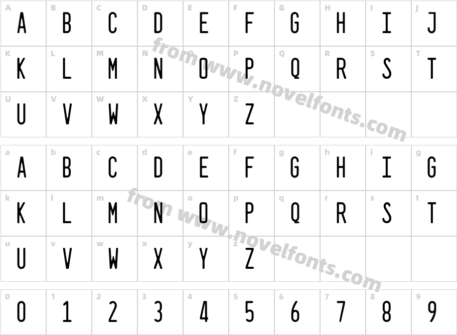 Broghan LabelCharacter Map