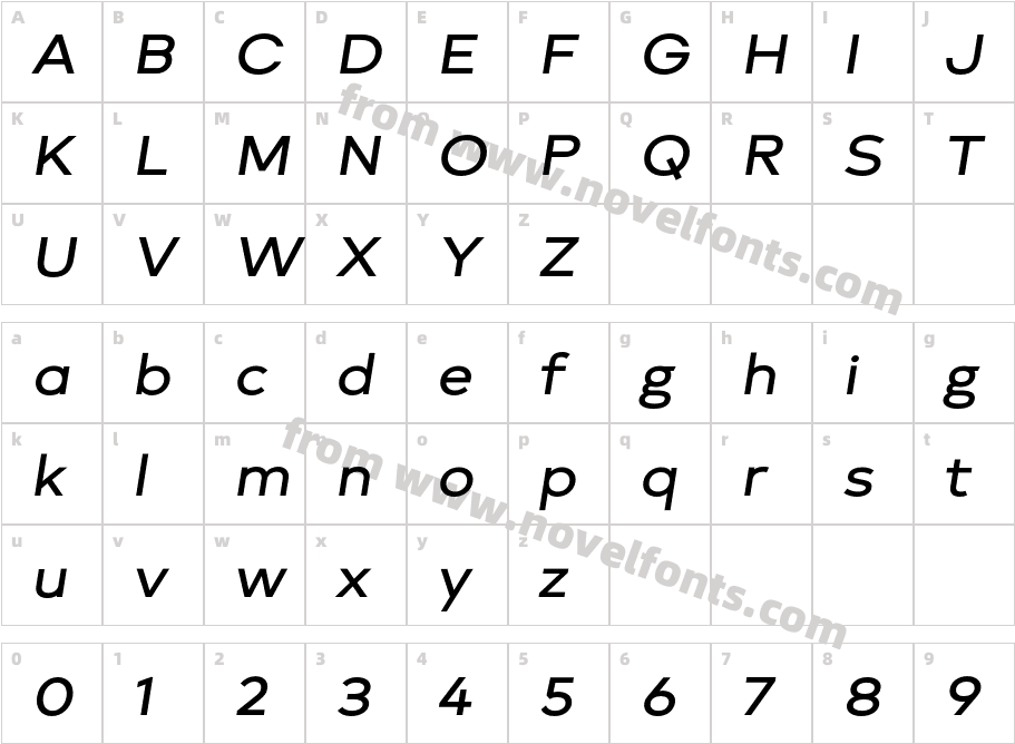Brooklyn Semibold ItalicCharacter Map