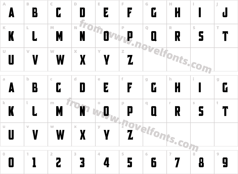 Broscoi RegularCharacter Map