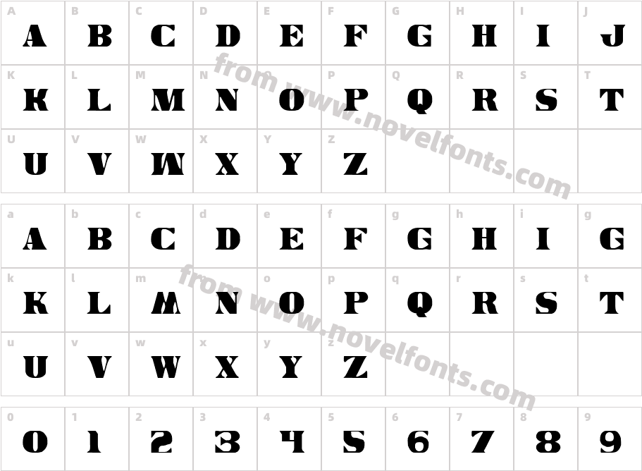 Legal Tender CondensedCharacter Map