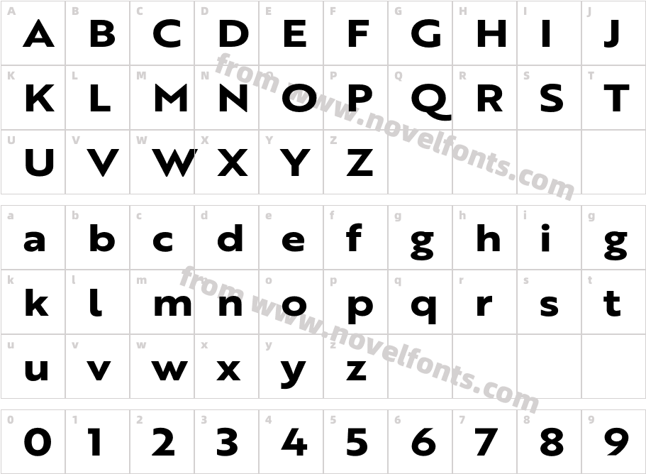 BrotherXL Extra BoldCharacter Map