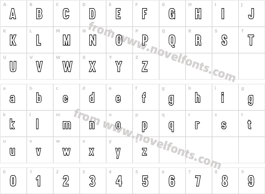 Brotherton OutlineCharacter Map
