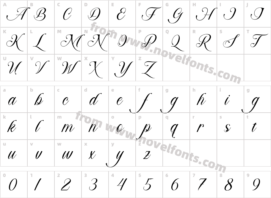 Brown Marlyn ScriptCharacter Map