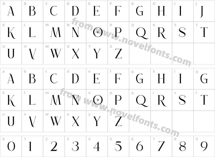 Brown Marlyn SerifCharacter Map
